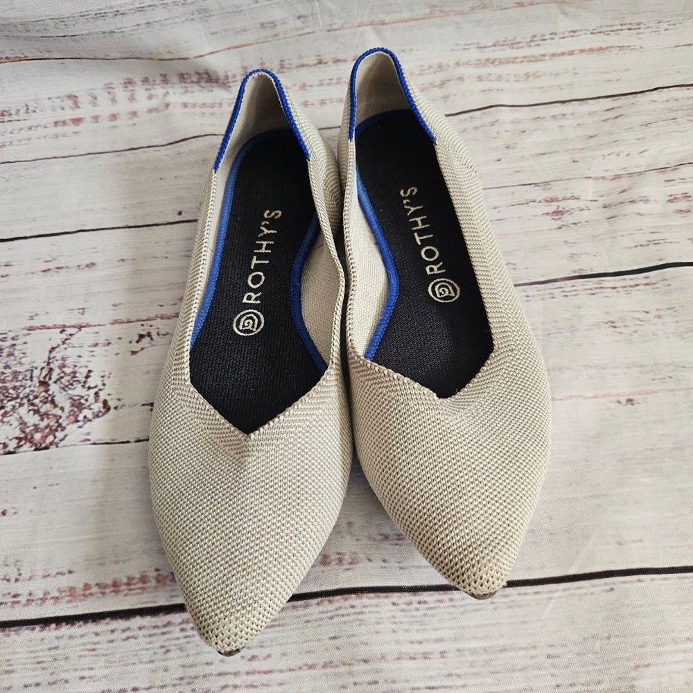 Rothy's The Point Knit Flats Flax Birdseye Womens 10